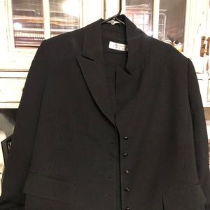 Black mini polka dot skirt suit